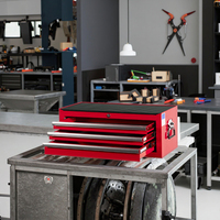 Boîte à outils empilable à 3 tiroirs, portable, verrouillable, avec glissière à billes et tapis en EVA sur le dessus