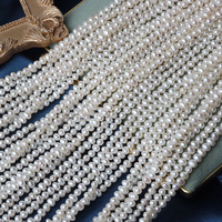 Perles d'eau douce naturelles ovales sans noyau de 4 mm, enfilées horizontalement, 39 cm, haute brillance, semi-finies, brutes, pour bricolage fait main