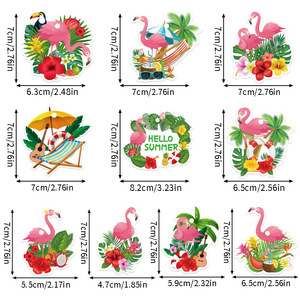 Adornos colgantes de flamencos de papel, decoraciones para fiestas de verano en la playa, accesorios reutilizables con temática hawaiana - Product Image 2