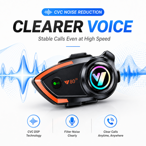 Casque Intercom Moto 800M pour 2 Motocyclistes, Communication CVC, Réduction du Bruit, IPX6, 1000mAh, Casque Audio pour Casque - Product Image 5