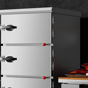 Armoire vapeur commerciale 3 portes, électrique et à gaz, à économie d'énergie, pour <span class=keywords><strong>fruits</strong></span> <span class=keywords><strong>de</strong></span> <span class=keywords><strong>mer</strong></span>, riz, soupes, avec contrôle indépendant des vannes <span class=keywords><strong>de</strong></span> vapeur - Product Image 5