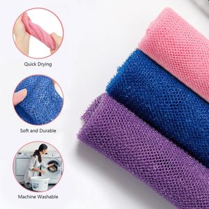 Custom Skin Nylon Exfoliating Back Long Scrubber Vacuum Package Mesh Shower Scrubbing <b>Sponge</b> Nylon Bathing African Net <b>Sponge</b> - Product Image 3