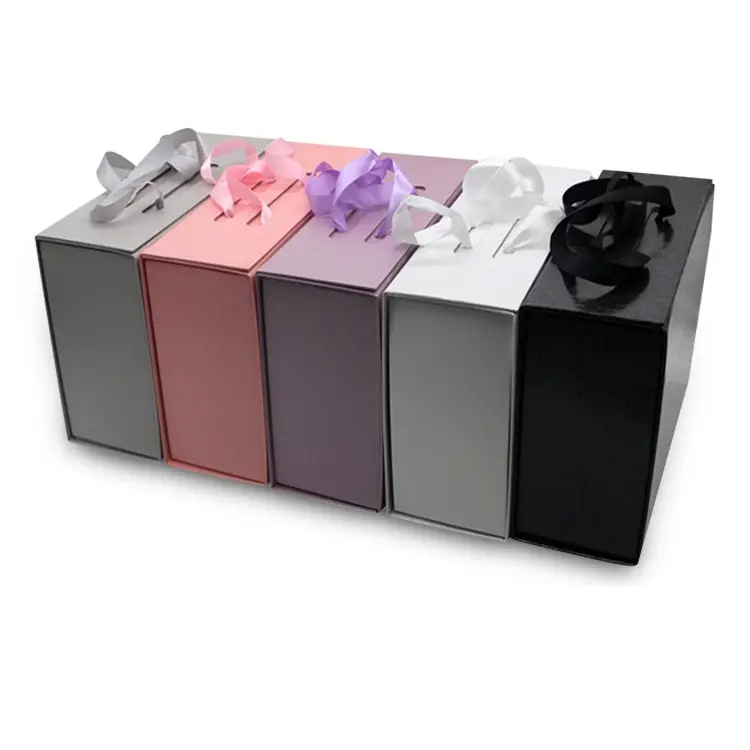 Jinbar caixa de embalagem dobrável, personalizada, 50 papel de presente magnético, de luxo, com alça, para peruca de roupas