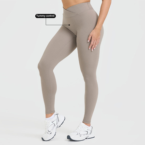 2024 mallas de calidad superior logotipo personalizado elástico Control de barriga elástico cepillado suave No <span class=keywords><strong>CamelToe</strong></span> apretado botín Push Yoga <span class=keywords><strong>Leggings</strong></span> - Product Image 5