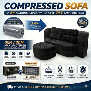 Canapé de salon en velours compressé avec dossier rembourré, idéal pour appartement, hôtel, mobilier d'intérieur, fourniture pour projets contractuels - Product Image 2