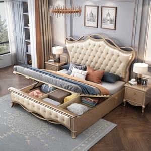 Muebles de Dormitorio de Lujo, Cama Queen/King Moderna, Tapicería de PU Estilo Chino, Juego de Muebles de Madera para Dormitorio - Product Image 5