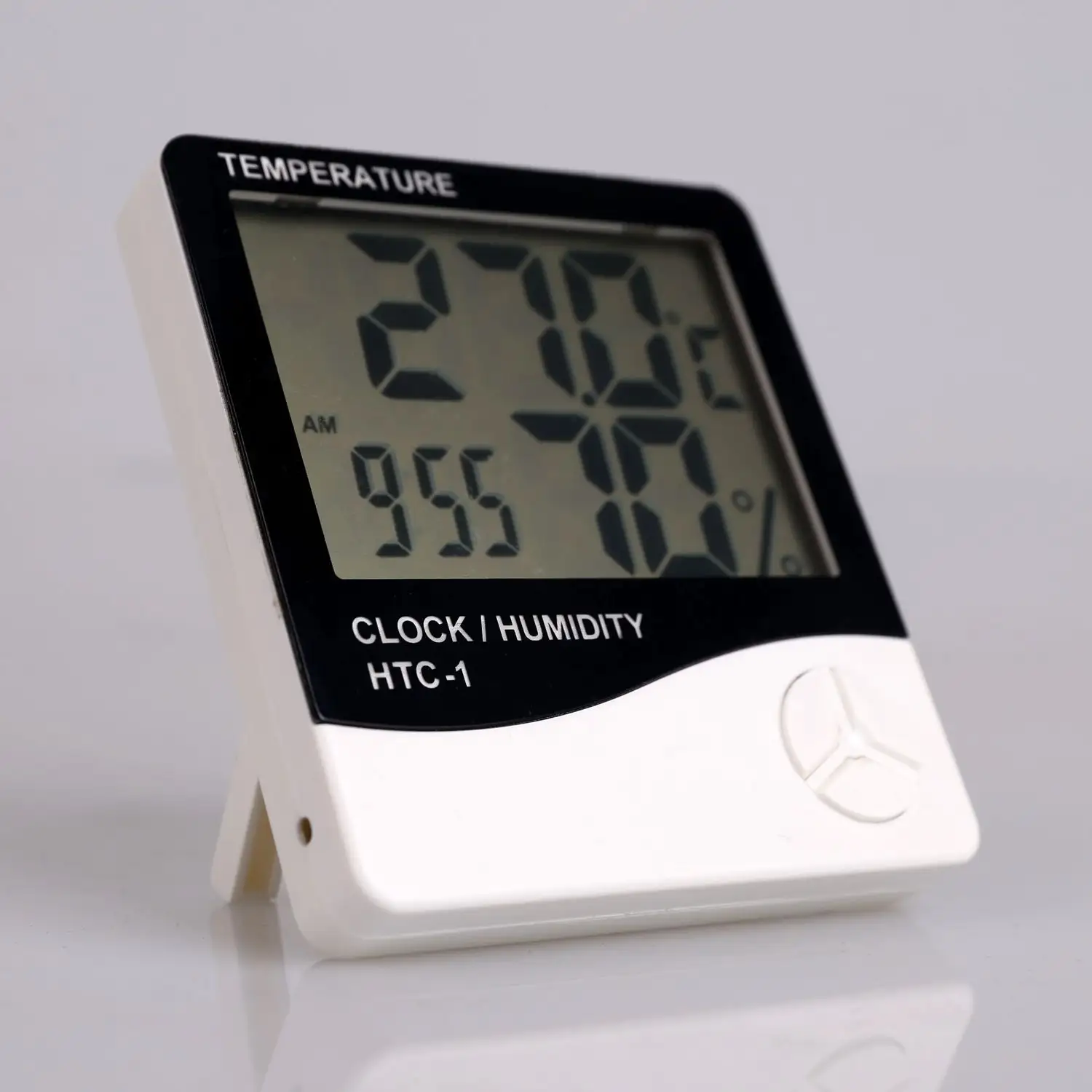 Kapalı oda Lcd elektronik sıcaklık nem ölçer dijital termometre higrometre hava İstasyonu çalar saat Htc-1
