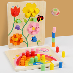 Puzzle en bois pour enfants pour la reconnaissance des couleurs et la classification, avec support vertical, jouets éducatifs précoces - Product Image 2