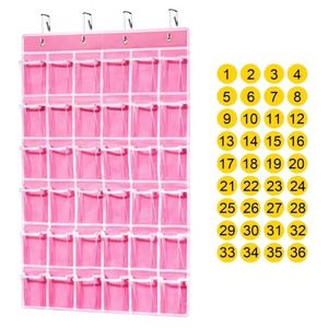 Organizador de Bolsillos Transparente para el Aula con 36 Compartimentos, Soporte para Teléfono Celular y Calculadora, Almacenamiento Eficiente de Suministros Escolares para Uso en el Aula - Product Image 6