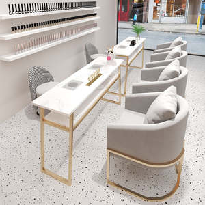 Elegante Estación de Manicura <span class=keywords><strong>con</strong></span> Patas Doradas, Ventilación Antipolvo y Puerto de Carga USB <span class=keywords><strong>para</strong></span> Salón de <span class=keywords><strong>Uñas</strong></span> Profesional - Product Image 5