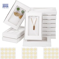 Boîte cadeau en carton ondulé pour bijoux, finition mate, gaufrage, étui de transport en éponge, emballage d'accessoires de bijouterie, présentoir de comptoir