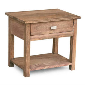 Mesa de Noche Extensible de Madera Maciza Hecha a Mano con un Cajón de Almacenamiento, Diseño Moderno y Elegante 2026 - Product Image 1