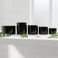 Vente en gros de pots cosmétiques noirs en verre de 1 à 18 oz, résistants aux UV, avec bouchon de sécurité pour enfants, pour concentrés