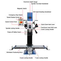 Wmd 25V Frees-En Boormachine Met 700*180Mm Tafelgrootte SP2217-III Multifunctionele Verticale Machine Hobbyboormachine