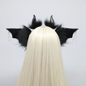 E0080 fantezi yıldızlı Tassel püskül ve küpe ile kanatları ve boynuzları ile serin hayvan kulaklar kafa bandı cadılar bayramı Cosplay - Product Image 2