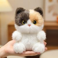 Mini Peluche Chat Calico, Jouet en Peluche Chaton Tricolore Doux pour Chiens et Chats