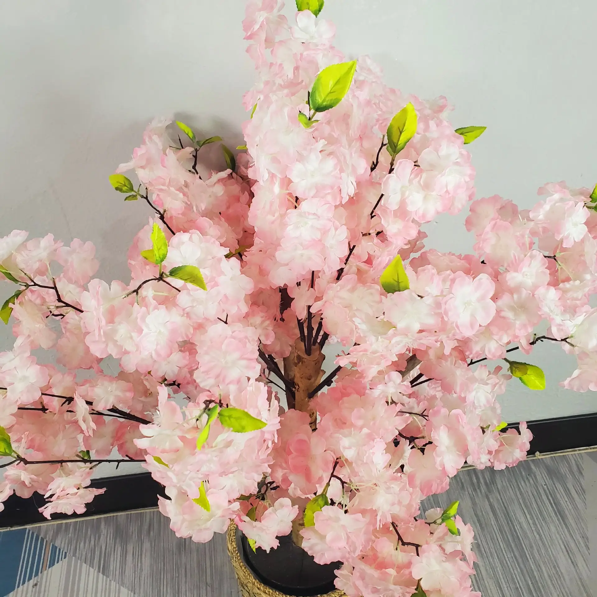 Mydays künstlicher Kirschblütenbaum rosa gefälschte Sakura-Blume für Indoor-Outdoor-Dekoration kleine Simulation Kirschblütenbaum