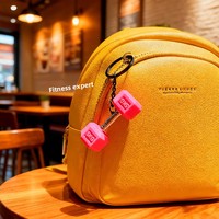 Porte-clés mini fitness en PVC, breloque haltère et kettlebell de sport, accessoire de sac tendance, cadeau boîte mystère - Vente en gros disponible