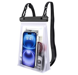 Estuche Impermeable Flotante Grande para Teléfono, Doble Espacio, Transparente, con Capa de Sellado Adicional, Cordón Ajustable para Surf y Snorkel - Product Image 1