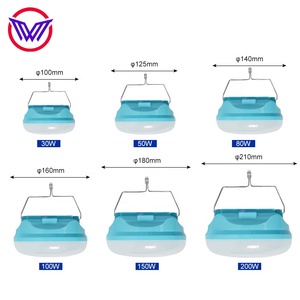 Đèn <span class=keywords><strong>LED</strong></span> năng lượng mặt trời di động tiết kiệm năng lượng, treo được, dùng cho cắm trại, chợ đêm, 30W 50W 80W 100W 150W 200W, sạc USB, đèn khẩn cấp - Product Image 2