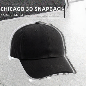 Casquette snapback noire à 6 panneaux, broderie 3D, casquette de baseball réglable, unisexe, décontractée, sport, extérieur - Product Image 2