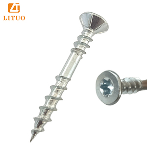 Vis autotaraudeuses à tête cylindrique à filetage partiel en zinc blanc - Product Image 1