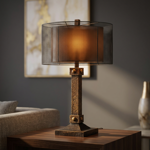 Modern Fabric Shade Metal Body LED Table Lamp with Knob Switch Dimmable E27 AC LED <b>Night</b> <b>Light</b> for Bedroom Bedside - Product Image 4