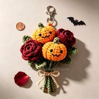 Buket Bunga Mini Rajutan Poliester Bentuk Boneka Halloween, Ukuran Dapat Disesuaikan, Liontin, Laris Manis, Kualitas Tinggi, Grosir Pabrik