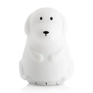 귀여운 강아지 동물 디자인 실리콘 개인 상표 스피커 야간 조명 휴대용 스피커 LED 게임 의자 조명 및 스피커
