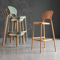 Tabourets de bar en plastique modernes et minimalistes de style nordique, disponibles dans une variété de couleurs et de hauteurs, non pivotants, sans accoudoirs