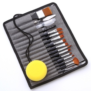 <strong>New</strong> Cross-border 18-piece Multi-purpose Nylon Hair Wooden Handle Watercolor Brush Acrylic Brush Canvas <strong>Painting</strong> Bag <strong>Painting</strong> - Product Image 2