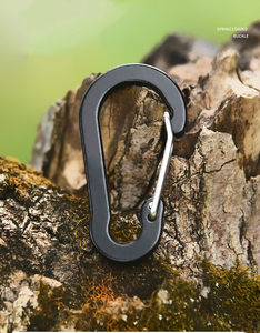 Phẳng hình bầu nhỏ Carabiner kim loại móc khóa leo núi khóa mùa xuân Snap móc 50mm dây cổng nhôm Carabiner - Product Image 4
