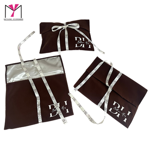 Customizable Logo Hair Bag with Soft Satin Ribbon Biodegradable Poly Material for Cosmetics Perfumes <b>Lipsticks</b> Eye Creams - Product Image 6