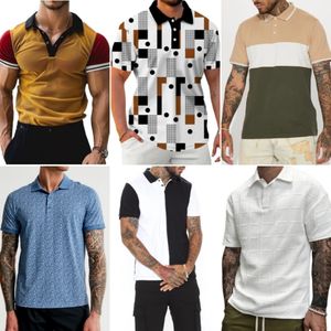 Оптовая продажа, мужская повседневная футболка-поло с коротким рукавом, футболка-поло с принтом, 100% хлопковая рубашка-поло, случайный заказ - Product Image 6