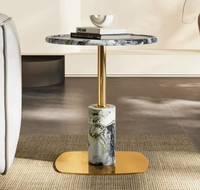 Table console moderne de luxe en marbre vert, finition dorée haut de gamme pour la décoration de chambre d'hôtel et de salle à manger, couleur personnalisée