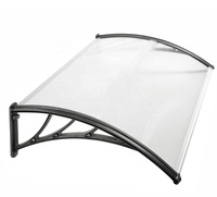Auvent de fenêtre, porte, patio, balcon en aluminium avec support et plaque en polycarbonate, protection contre le soleil et la pluie
