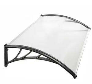 Fenêtre porte avant abri soleil rainshed patio aluminium support balcon auvent couverture avec feuille de polycarbonate