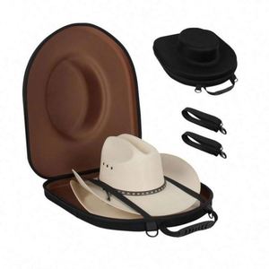 Eco-Friendly Cowboy Case with Zipper Waterproof Fedora <b>Bag</b> for Mans Cowboy Western <b>Hat</b> Travel Portable Simple Carrying Box - Product Image 1