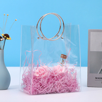 PVC durchsichtige Tasche Metallring griff Kunststoff verpackungs beutel wasserdichte Verpackung Tote PVC transparente Tasche