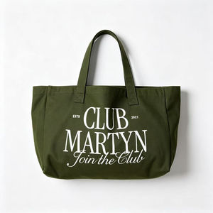 Large Cotton <b>Canvas</b> <b>Zip</b> Top <b>Tote</b> <b>Bag</b> <b>with</b> Zipper and Pocket Custom Logo Shopping <b>Bag</b> for Women Work Travel Market OEM - Product Image 5