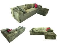 Canapé convertible moderne, extensible et pliable en tissu, avec rembourrage en mousse, modulaire en forme de L pour appartement, salon, villa, parc