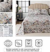 Drap-housse de luxe 100 % coton égyptien, drap plat respirant et doux, ensemble de draps de style campagnard vintage pour la maison