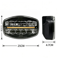 Phare de travail LED rectangulaire 9 pouces 36W, DRL ambre, étanche IP67, 12-48V, 4000lm, en aluminium moulé sous pression, pour camion