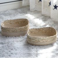 Panier de rangement écologique pour herbe de mer, mini pot de plantes naturelles, en paille fait main, pour fleurs de mer, bali, prix bas,