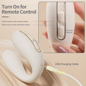 Estimulador de clítoris con Control remoto en forma de <span class=keywords><strong>C</strong></span>, juguetes para adultos para mujer, 10 modos de vibración, punto G, masajeador de pezones portátil de doble Motor - Product Image 6