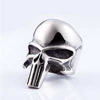 Bague Crâne Punisher en Acier Inoxydable 316L pour Hommes, Best-Seller