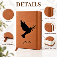 Carnet personnalisé en cuir PU, journal de prière chrétien, carnet commémoratif Colombe de la Paix, carnet à couverture rigide personnalisé