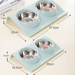 Nouveaux bols portables 2-en-1 écologiques surélevés <span class=keywords><strong>pour</strong></span> animaux de compagnie, en acier inoxydable, design détachable, inclinaison ergonomique de 15° <span class=keywords><strong>pour</strong></span> chiens et chats - Product Image 4