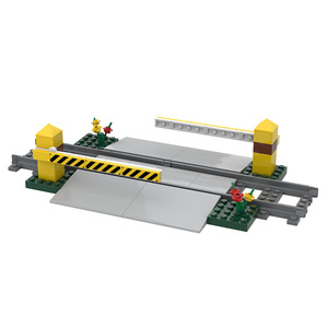 Moc sáng tạo đường sắt theo dõi xe lửa băng qua giao cắt đồ chơi moc xây dựng khối lan can xe lửa giao cắt ngang cấp theo dõi thang máy thanh - Product Image 3