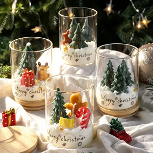 Bougie parfumée de Noël personnalisée dans un bocal en verre avec couvercle, décoration de maison pour les fêtes, cadeau, bougie d'aromathérapie, vente en gros - Product Image 3